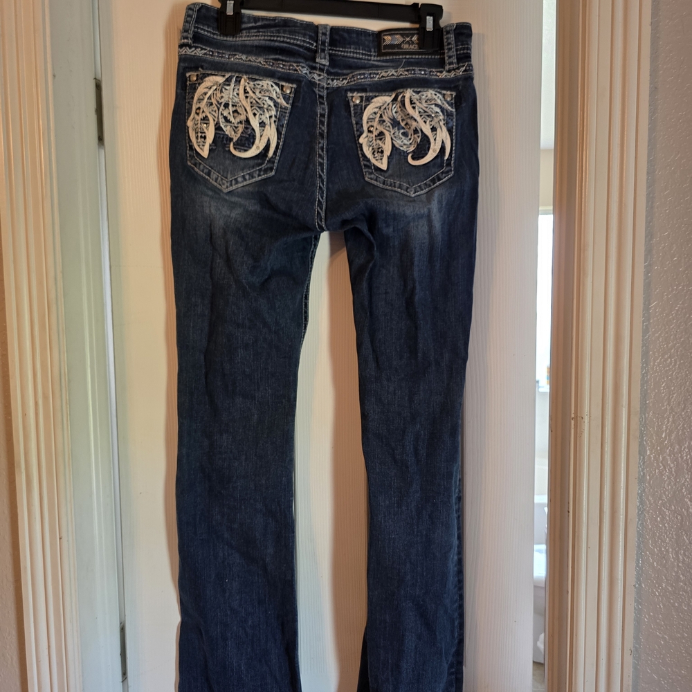 Grace Blue and White Boot Cut Jeans